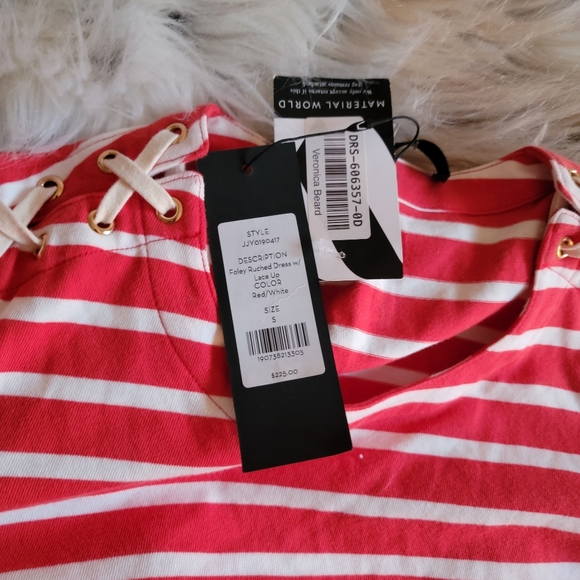 Veronica Beard Foley Ruched Lace Up Dress - Picture 4 of 10